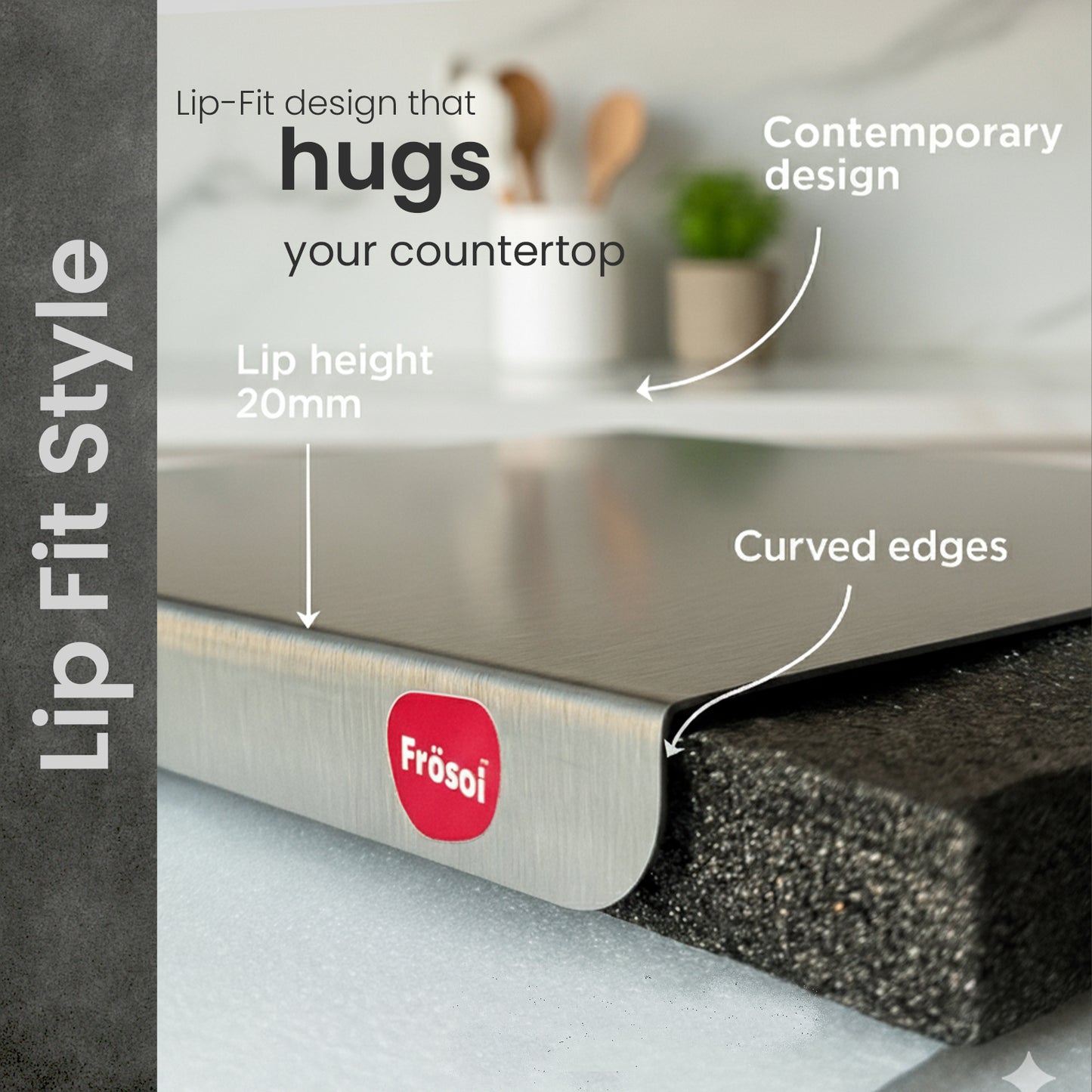 Large Lip Fit SS 304 Steel Chopping Board